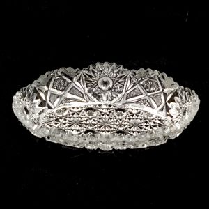 Antique American Brilliant Glass Signed Oval Bowl